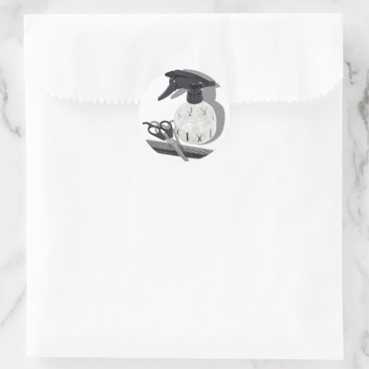 HairdresserItems060910Schaduwen Ronde Sticker (Tas)