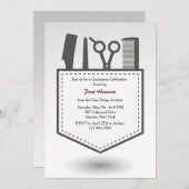 Hairdresser's Pocket Afstuderen Invitation Kaart (Voorkant / Achterkant)