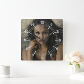 Hairdressers Square Wall Clock Vierkante Klok (Huis)