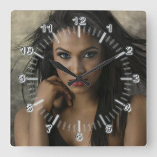 Hairdressers Square Wall Clock Vierkante Klok