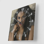 Hairdressers Square Wall Clock Vierkante Klok (Hoek)