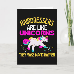 Hairdressers Unicorn, Magical Unicorn Hairdresser Kaart