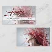 Hairdressing Appointkaart Roze haar Afsprakenkaartje (Voorkant / Achterkant)