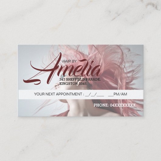Hairdressing Appointkaart Roze haar Afsprakenkaartje (Voorkant)