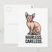 Hairless Careless Sphynx Cat Attitude Art Briefkaart (Voorkant / Achterkant)