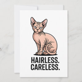 Hairless Careless Sphynx Cat Attitude Art Feestdagenkaart