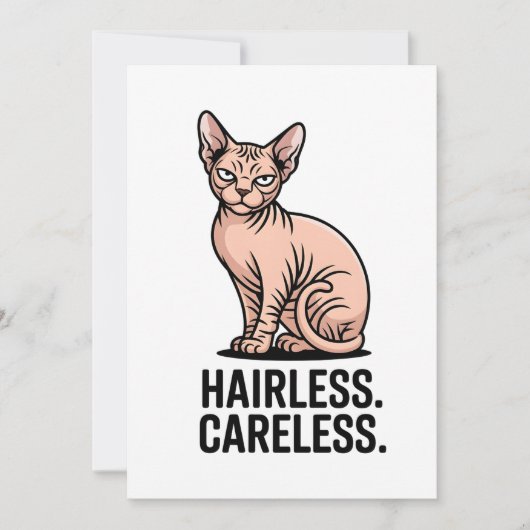 Hairless Careless Sphynx Cat Attitude Art Feestdagenkaart (Voorkant)