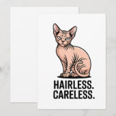 Hairless Careless Sphynx Cat Attitude Art Feestdagenkaart (Voorkant / Achterkant)