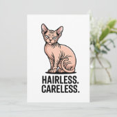 Hairless Careless Sphynx Cat Attitude Art Feestdagenkaart (Staand voorkant)