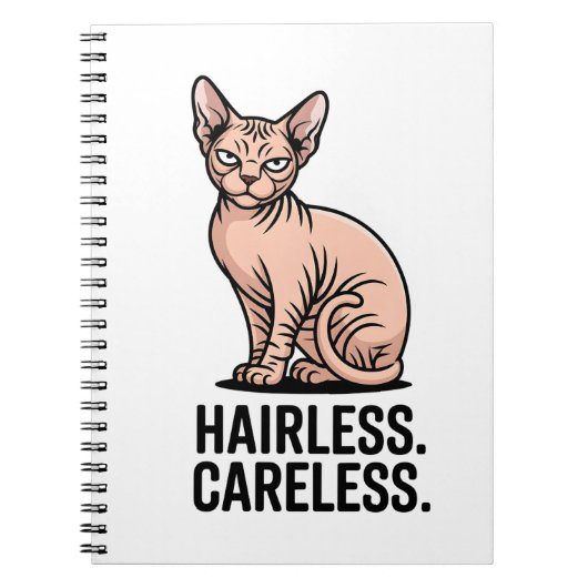 Hairless Careless Sphynx Cat Attitude Art Notitieboek (Voorkant)