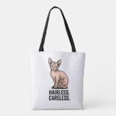 Hairless Careless Sphynx Cat Attitude Art Tote Bag (Achterkant)