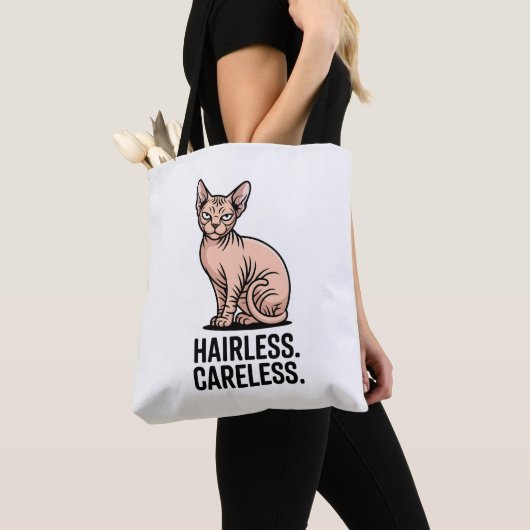 Hairless Careless Sphynx Cat Attitude Art Tote Bag (Dichtbij)