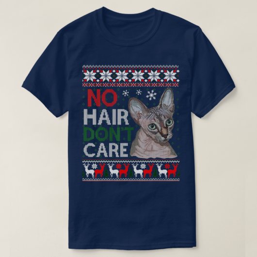 Hairless Cat Ugly Christmas Sweater Sphynx Cat  T-shirt (Design voorkant)