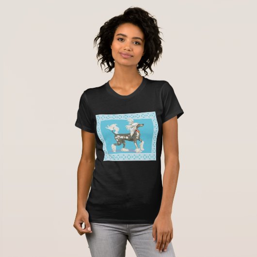 Hairless Chinese Crested Dog Prancing T-shirt (Voorkant volledig)