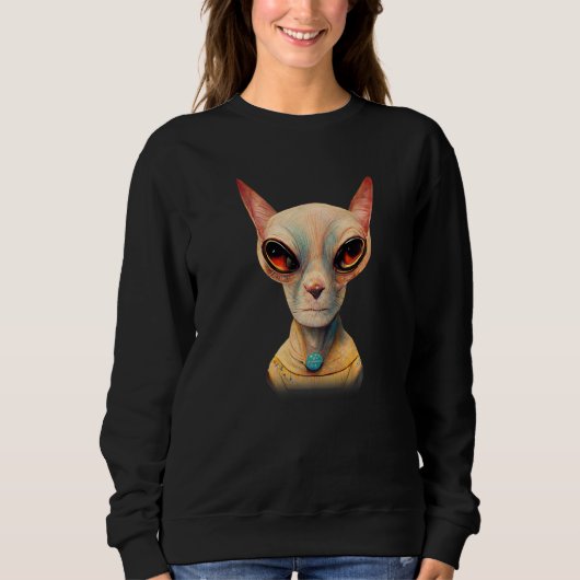 Hairless Sphynx Cat Alien UFO Portrait   Trui (Voorkant)