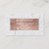 HairMakeup script roos gouden typografie marmer Visitekaartje (Achterkant)