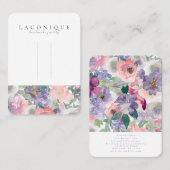 Hairpin-beeldscherm | Floral | WATERVERF | Paars B Visitekaartje (Voorkant / Achterkant)