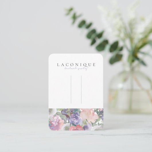 Hairpin-beeldscherm | Floral | WATERVERF | Paars B Visitekaartje (Staand voorkant)