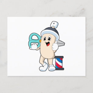 Hairspray als hairdresser met schaar briefkaart