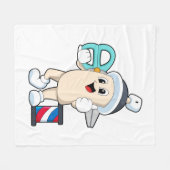 Hairspray als hairdresser met schaar fleece deken (Voorkant (Horizontaal))