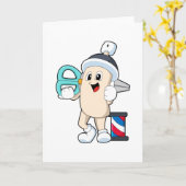 Hairspray als hairdresser met schaar kaart (Gele Bloem)