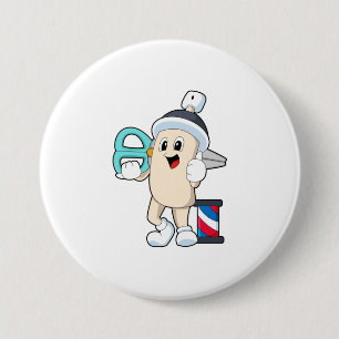 Hairspray als hairdresser met schaar ronde button 7,6 cm