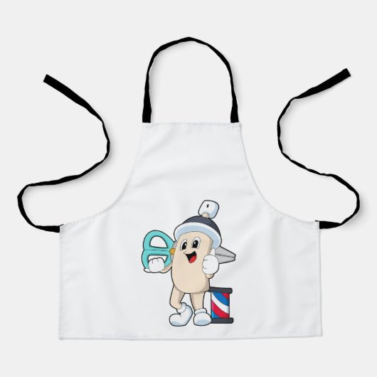 Hairspray als hairdresser met schaar schort (Voorkant)