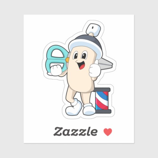 Hairspray als hairdresser met schaar sticker (Vel)