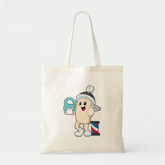Hairspray als hairdresser met schaar tote bag (Voorkant)