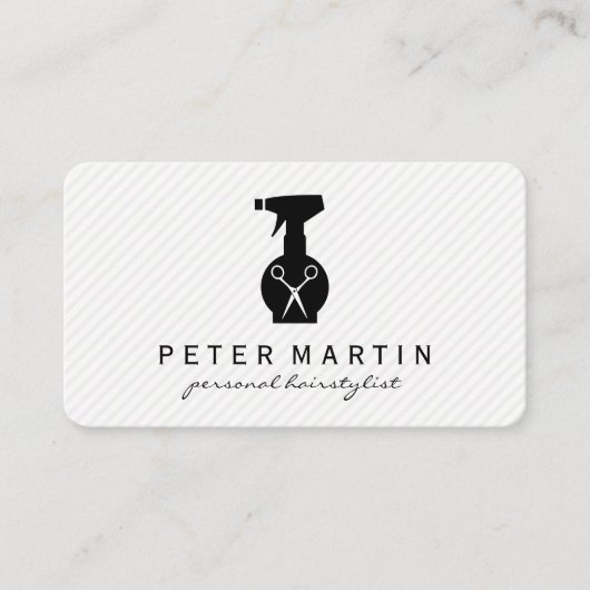 Hairspray Fles en Shears Visitekaartje (Voorkant)