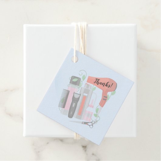 Hairstyling Tools Design Favor Kaart Bedankjes Labels (In situ)