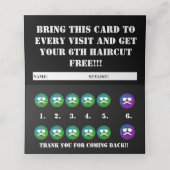 hairstylist barber loyalty card skull  (Binnenkant ongevouwen)