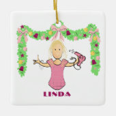 Hairstylist Cartoon Budget Thank You Christmas Keramisch Ornament (Voorkant)