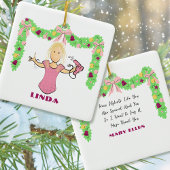 Hairstylist Cartoon Budget Thank You Christmas Keramisch Ornament