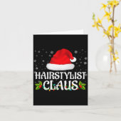 Hairstylist Claus Christmas Lights Pajama Family M Kaart (Gele Bloem)
