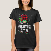 Hairstylist Gnome Buffalo Plaid Christmas Matching T-shirt (Voorkant)