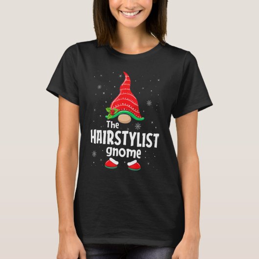 Hairstylist Gnome Matching Family Group Christmas  T-shirt (Voorkant)