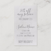 hairstylist hair stylist gift certificate xmas kortingskaartje (Achterkant)