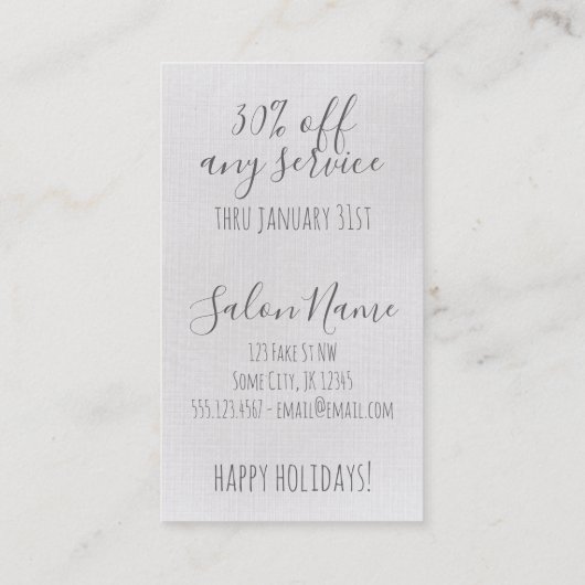 hairstylist hair stylist gift certificate xmas kortingskaartje (Achterkant)