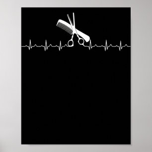 Hairstylist Heartbeat Hairdresser Poster