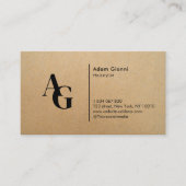 Hairstylist Monogram Kraft  Visitekaartje (Voorkant)