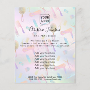 hairstylist pastelkleuren patroon flyer