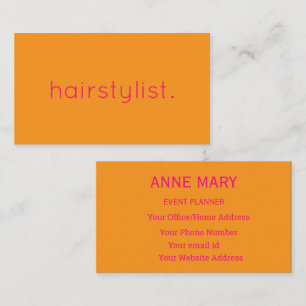 Hairstylist Roze Oranje Kleurrijk Haar Spa Script Visitekaartje