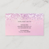 hairstylist simulated pink glitter visitekaartje (Achterkant)