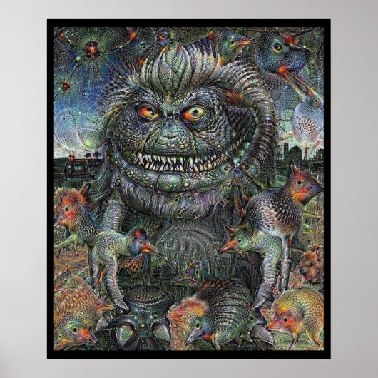 Hairy Alien Deep Dream Poster (Voorkant)
