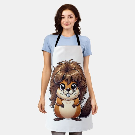 Hairy Beaver Koken met Wild Style Schort (Gedragen)