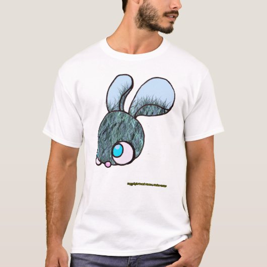 Hairy Bunny op een wit T-shirt (Voorkant)