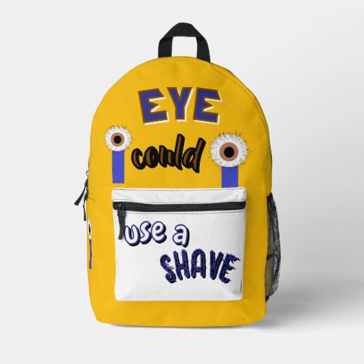 Hairy Eyeball Print Cut Sew Bag Bedrukte Rugzak (Voorkant)