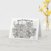 Hairy Highland Coos Birthday Card Kaart (Gele Bloem)