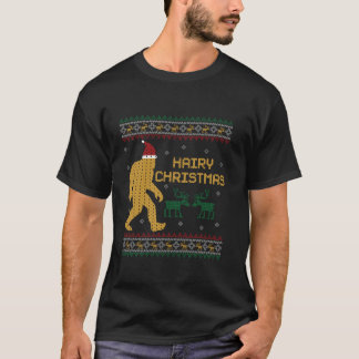 Hairy Kerstmis Bigfoot Ugly KerstSweater Sas T-shirt